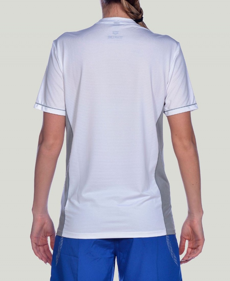 Blanche T-Shirt Arena Team Line Tech Corta Sleeve - UYC-8280309