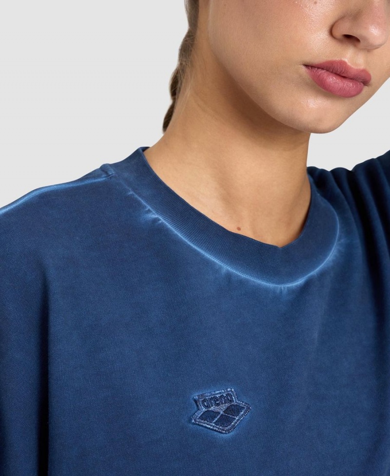 Bleu Marine Sweatshirt Arena Icons Oversized Crewneck - XQW-5087231