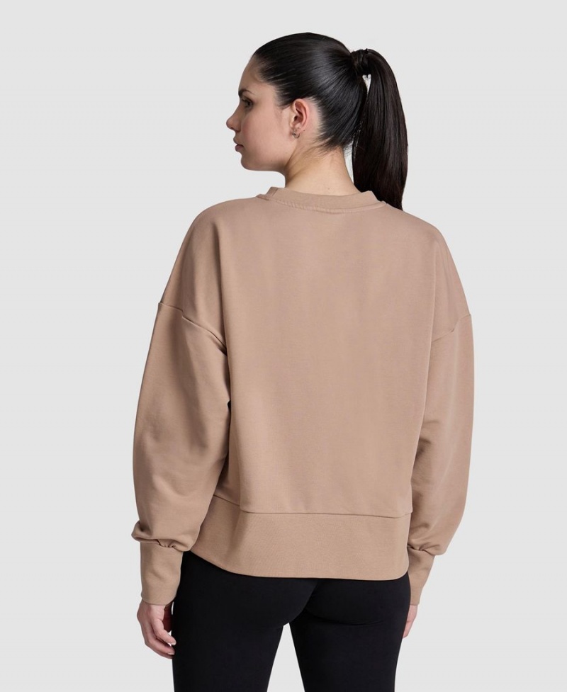 Kaki Sweatshirt Arena Oversized Crew Neck - ZCR-5392491