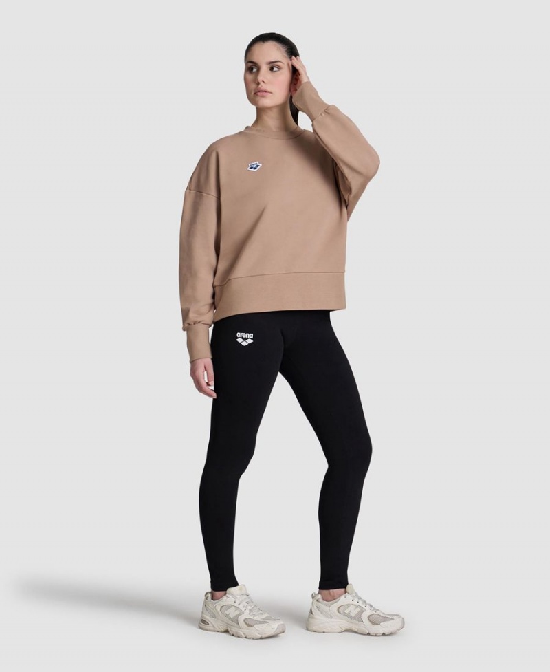 Kaki Sweatshirt Arena Oversized Crew Neck - ZCR-5392491