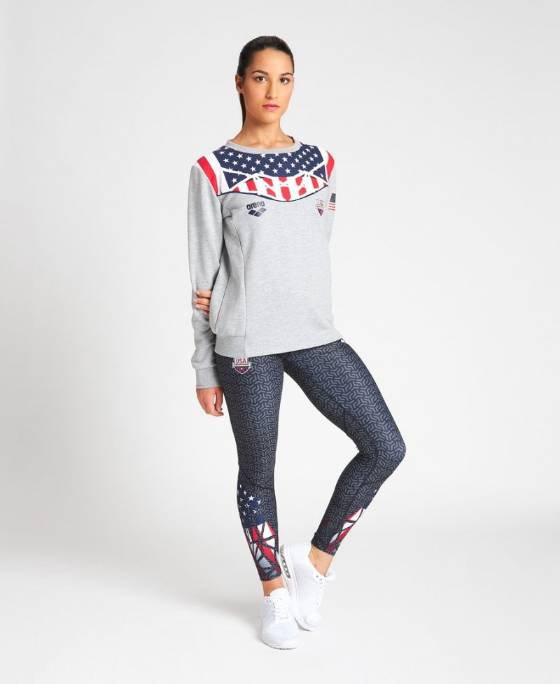 Grise Sweatshirt Arena USA Swimming Team Crewneck - KUT-3099316