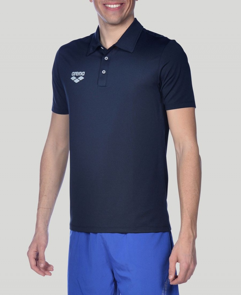 Bleu Marine Polo Arena Team Line Tech Corta Sleeve - RZV-4490910