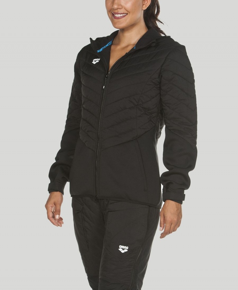 Noir Veste Arena Encapuchonné Half-Matelassé - XBA-8709106