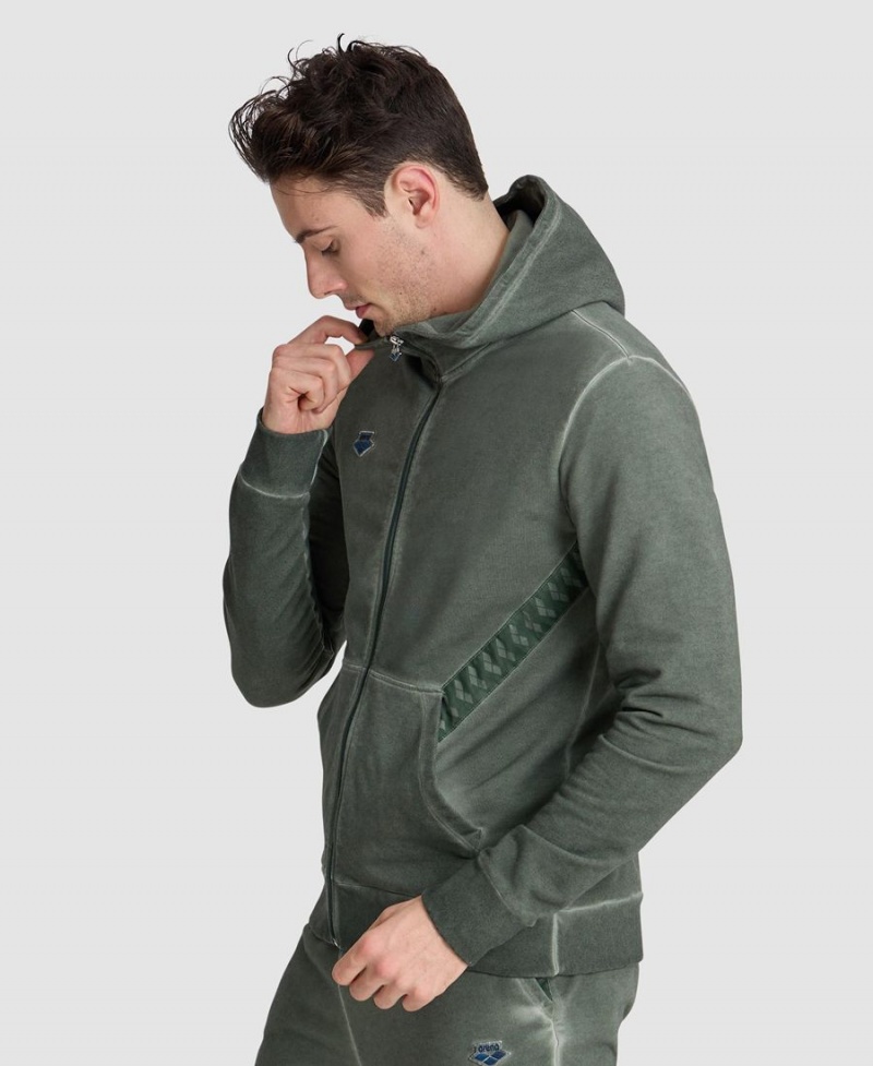 Vert Olive Veste Arena Icons Encapuchonné - MMY-7181185