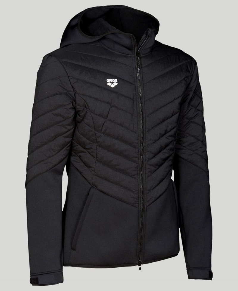 Noir Veste Arena Encapuchonné Half-Matelassé - FDM-5711446