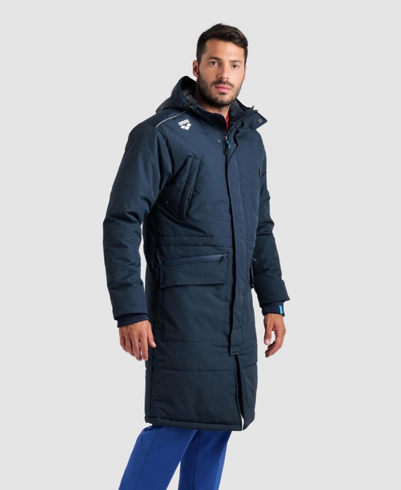 Bleu Marine Veste Arena Team Parka Solid - MWJ-2977541