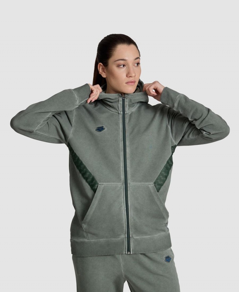 Vert Olive Veste Arena Icons Encapuchonné - MMY-7181185