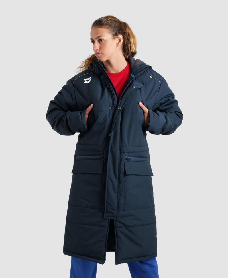 Bleu Marine Veste Arena Team Parka Solid - MWJ-2977541