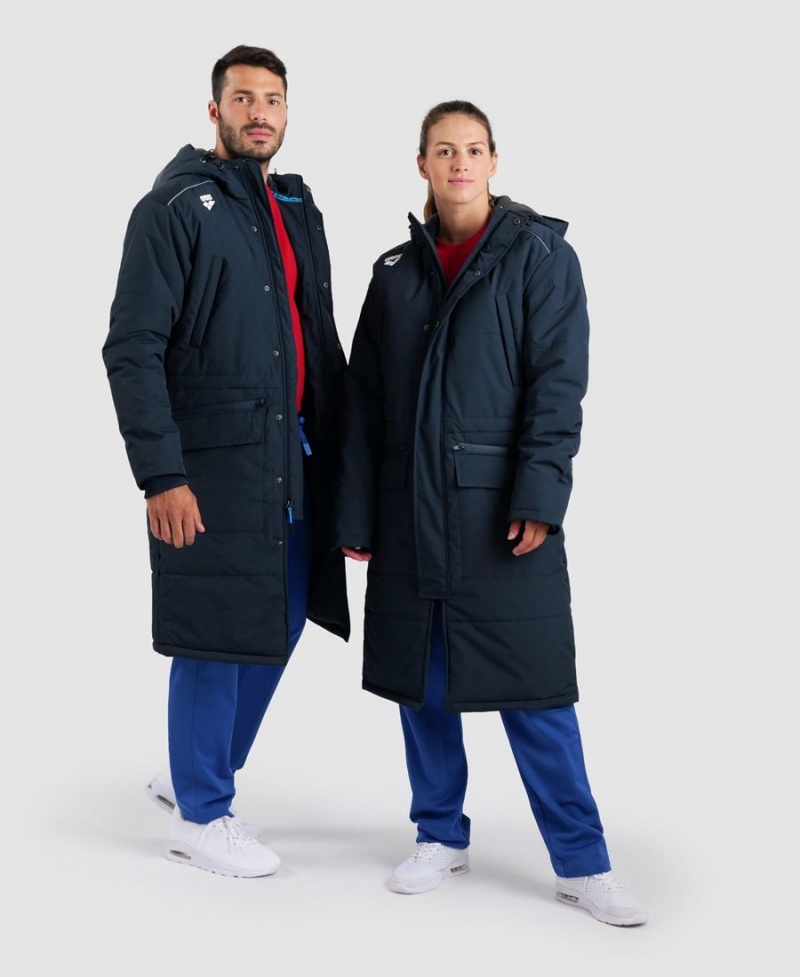 Bleu Marine Veste Arena Team Parka Solid - MWJ-2977541