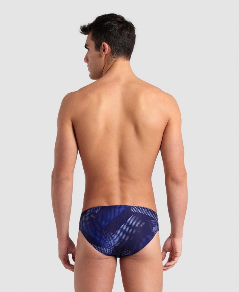 Bleu Marine Slip de Bain Arena Halftone - QRN-6071510