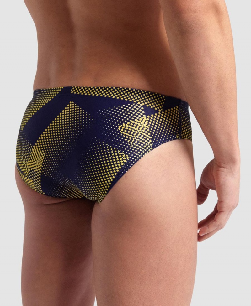 Bleu Marine Jaune Slip de Bain Arena Halftone - WKQ-3495944