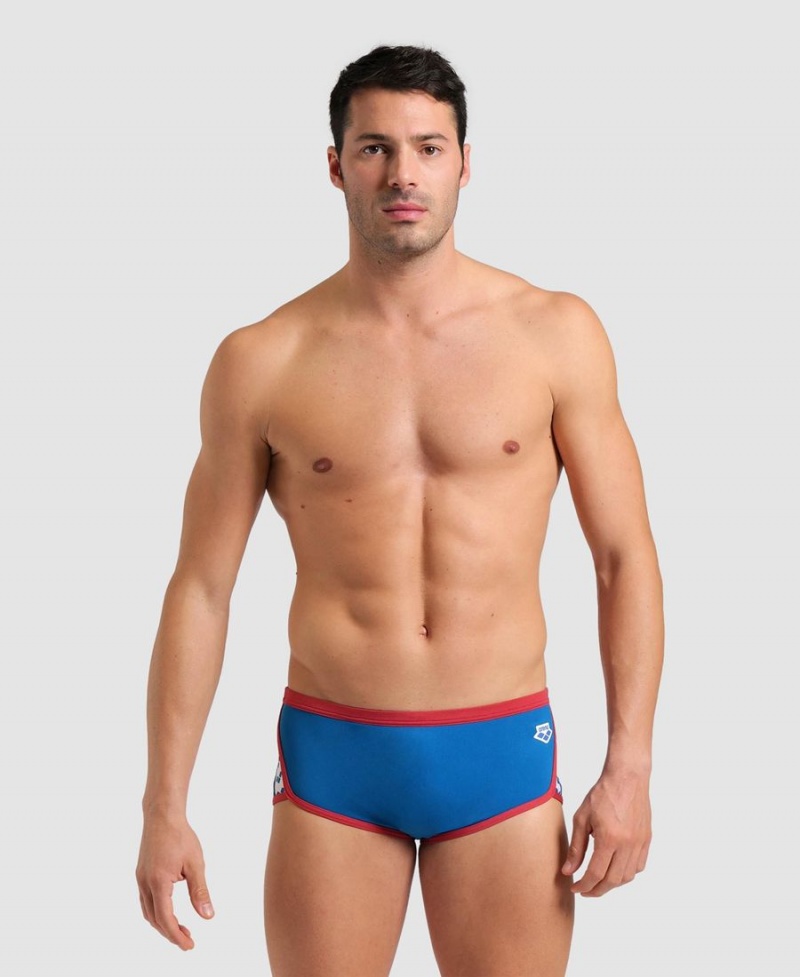 Bleu Rouge Slip de Bain Arena Icons Solid Low Taille - TGN-8475098