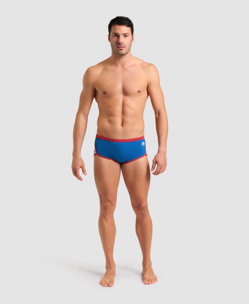 Bleu Rouge Slip de Bain Arena Icons Solid Low Taille - TGN-8475098