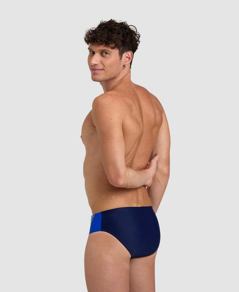 Bleu Marine Bleu Blanche Slip de Bain Arena Threefold - ZMI-2899808