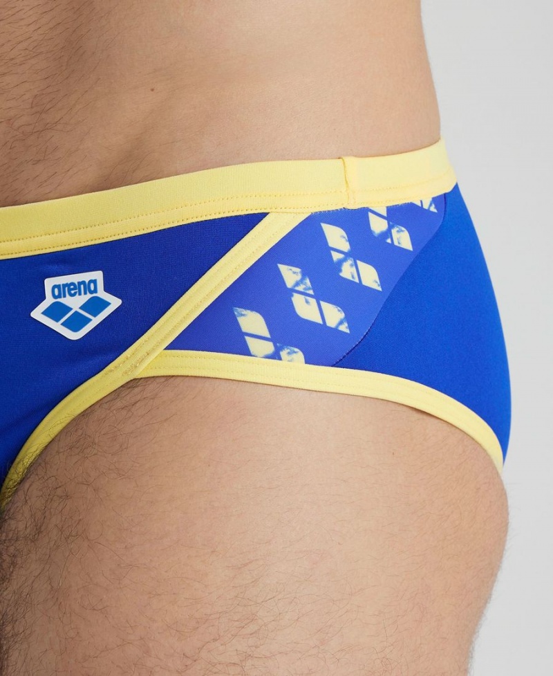 Bleu Jaune Slip de Bain Arena Icons - BVK-6398119