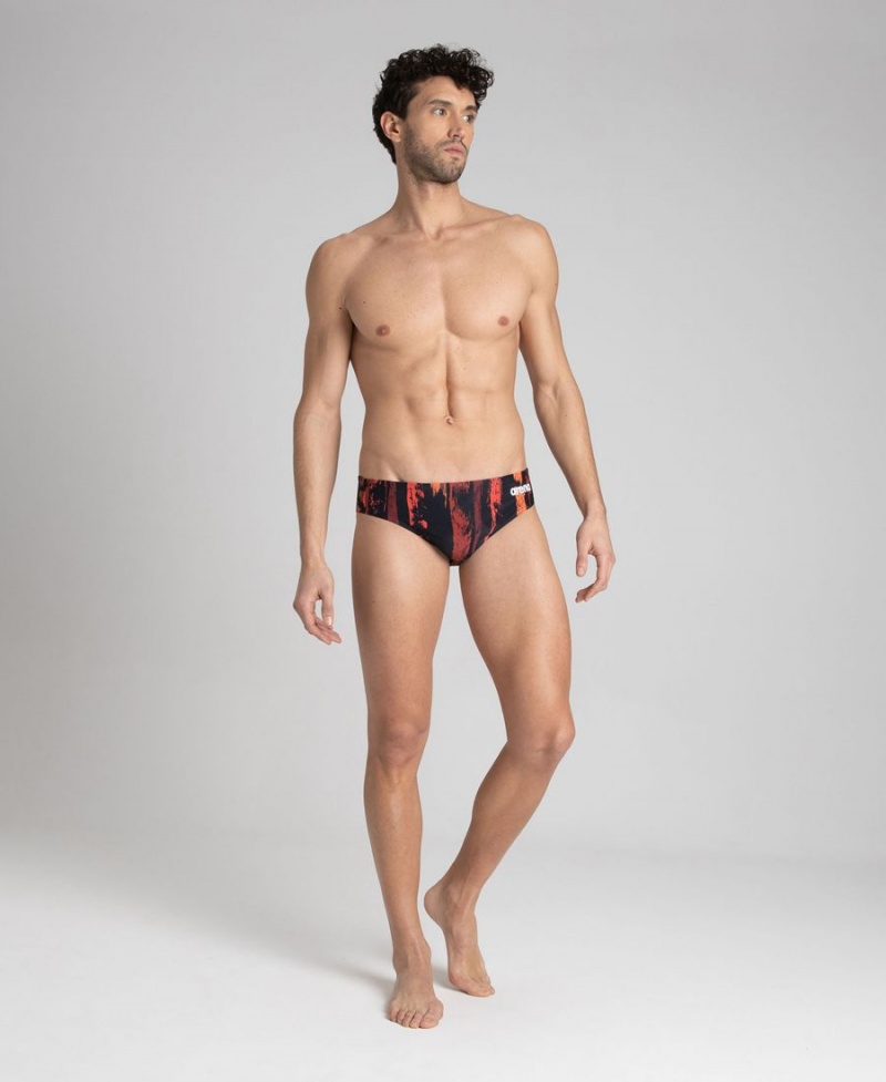 Noir Rouge Slip de Bain Arena Team Painted Stripes - YEE-1789902