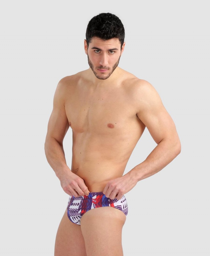 Rouge Multicolore Slip de Bain Arena Allover - TAQ-7273663