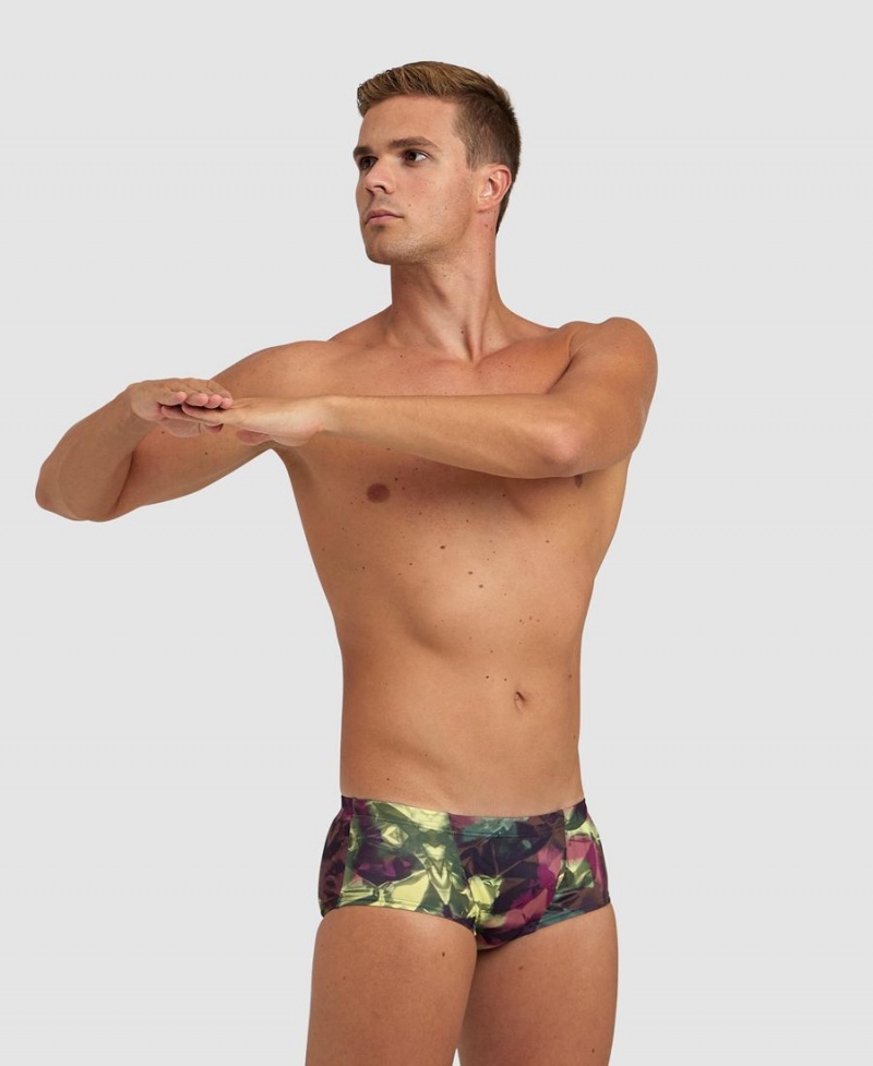 Rouge Multicolore Slip de Bain Arena Hero Camo Low Taille - VDF-8909600