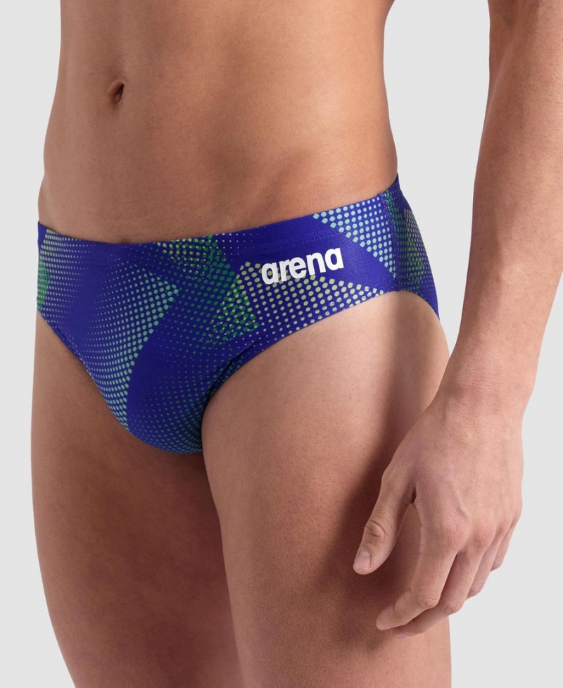 Bleu Vert Slip de Bain Arena Halftone - CDA-0855542