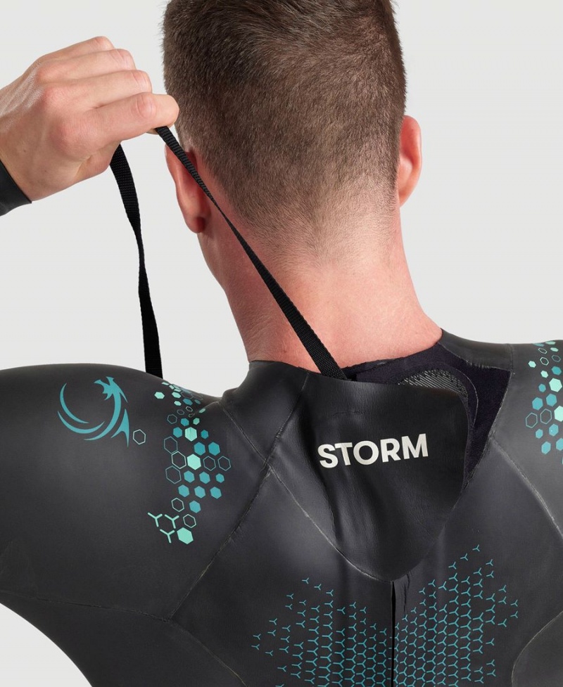 Noir Bleu Combinaison Natation Arena Powerskin Storm - HXX-7431895