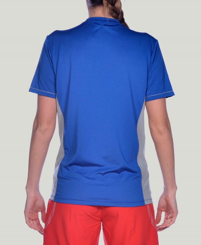 Bleu T-Shirt Arena Team Line Tech Corta Sleeve - NVC-6861370