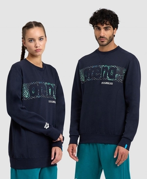 Bleu Marine Sweatshirt Arena Logo Crewneck - JQS-0911858