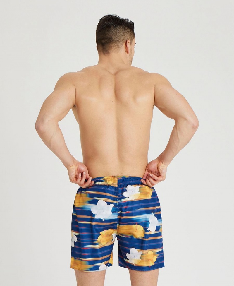 Bleu Marine Multicolore Short Arena Allover Print Beach - CUA-2938289