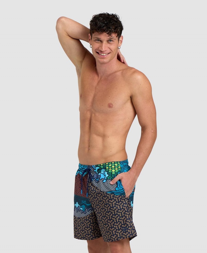 Noir Multicolore Short Arena Placed Beach - PQV-1017733