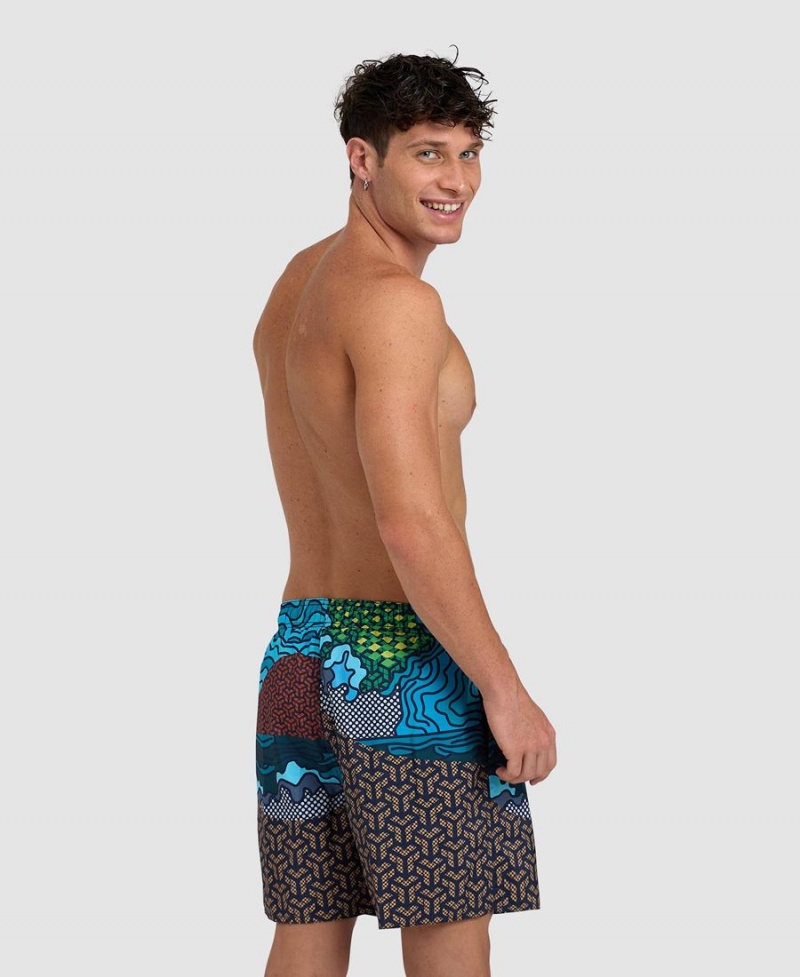 Noir Multicolore Short Arena Placed Beach - PQV-1017733