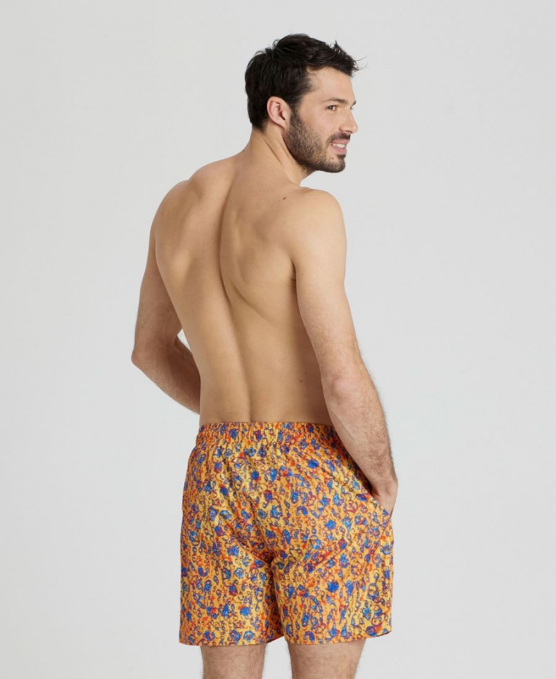 Jaune Multicolore Short Arena Allover Print Beach - YHJ-3670187