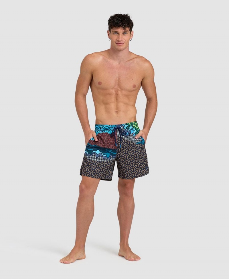 Noir Multicolore Short Arena Placed Beach - PQV-1017733