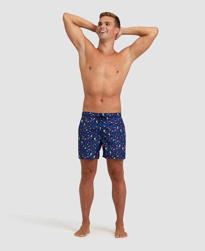 Bleu Marine Multicolore Short Arena Allover Beach - BDL-1015278