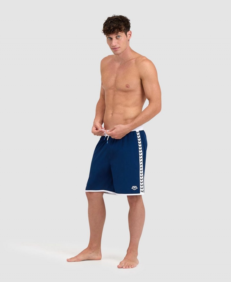 Bleu Marine Blanche Short Arena Icons Team Stripe Bermuda - UNG-2210869