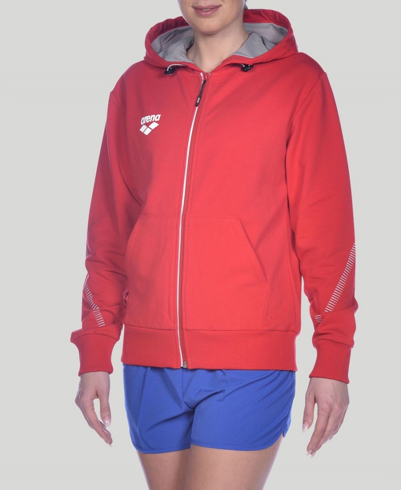 Rouge Veste Arena Team Line Encapuchonné - JEN-0452363