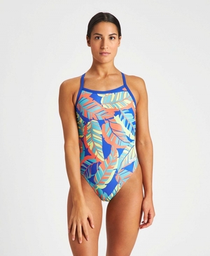 Bleu Multicolore Maillot de Bain Arena Tropicals Challenge Back - WVW-0835424