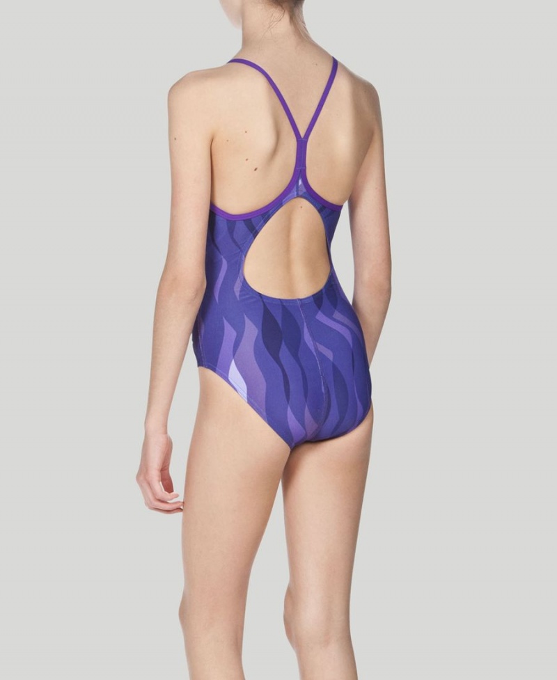 Violette Maillot de Bain Arena Wavy D'eau Youth Light Drop Back - MYK-4249788