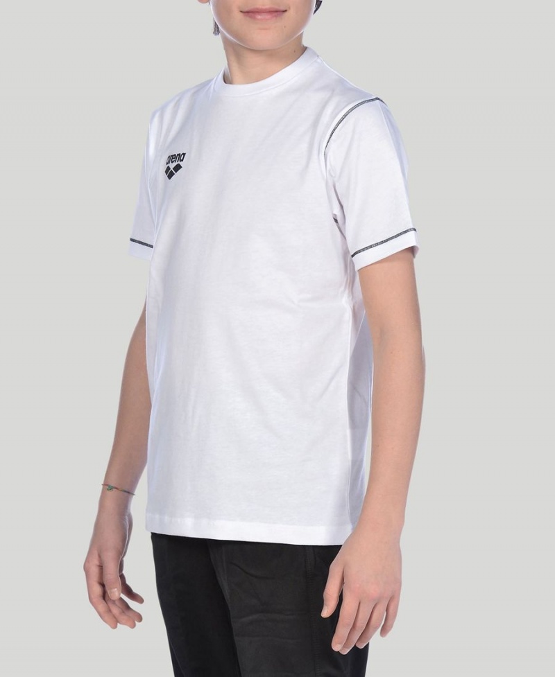 Blanche T-Shirt Arena Youth Team Line Corta Sleeve - SJW-9345313