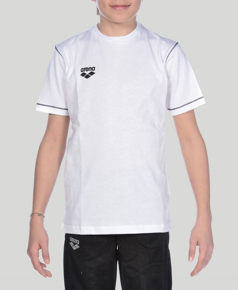 Blanche T-Shirt Arena Youth Team Line Corta Sleeve - SJW-9345313