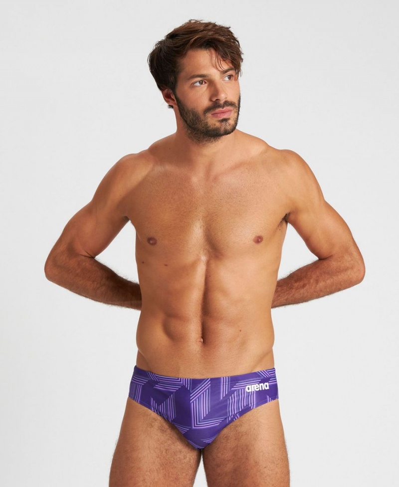 Violette Multicolore Slip de Bain Arena Puzzled - NBF-1824387