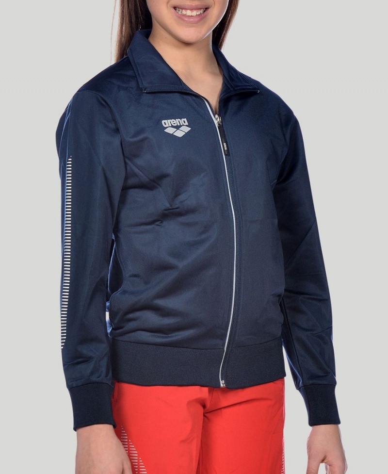 Bleu Marine Veste Arena Youth Team Line Tricoté Poly - YXM-3087698