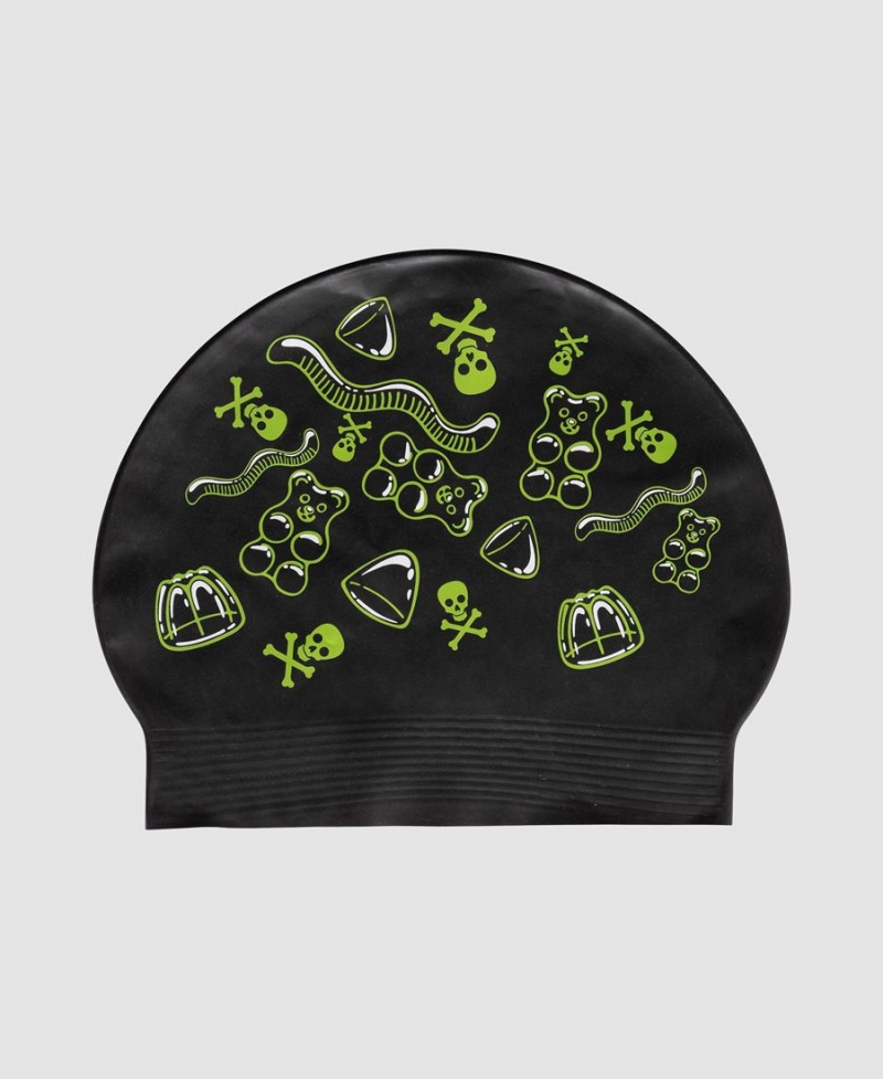 Noir Vert Bonnet de Bain Arena Soft Latex Print - FHJ-2238819