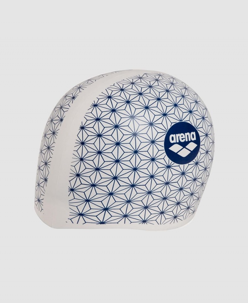 Blanche Bleu Marine Bonnet de Bain Arena Reversible - UJN-4634606