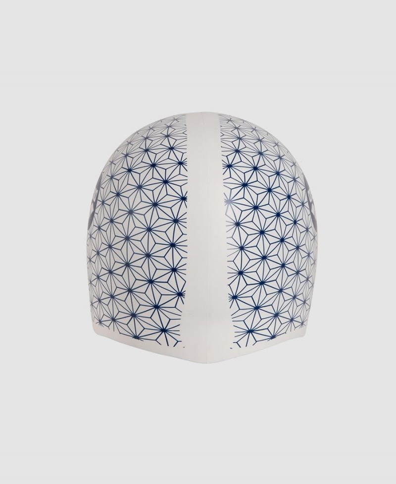 Blanche Bleu Marine Bonnet de Bain Arena Reversible - UJN-4634606