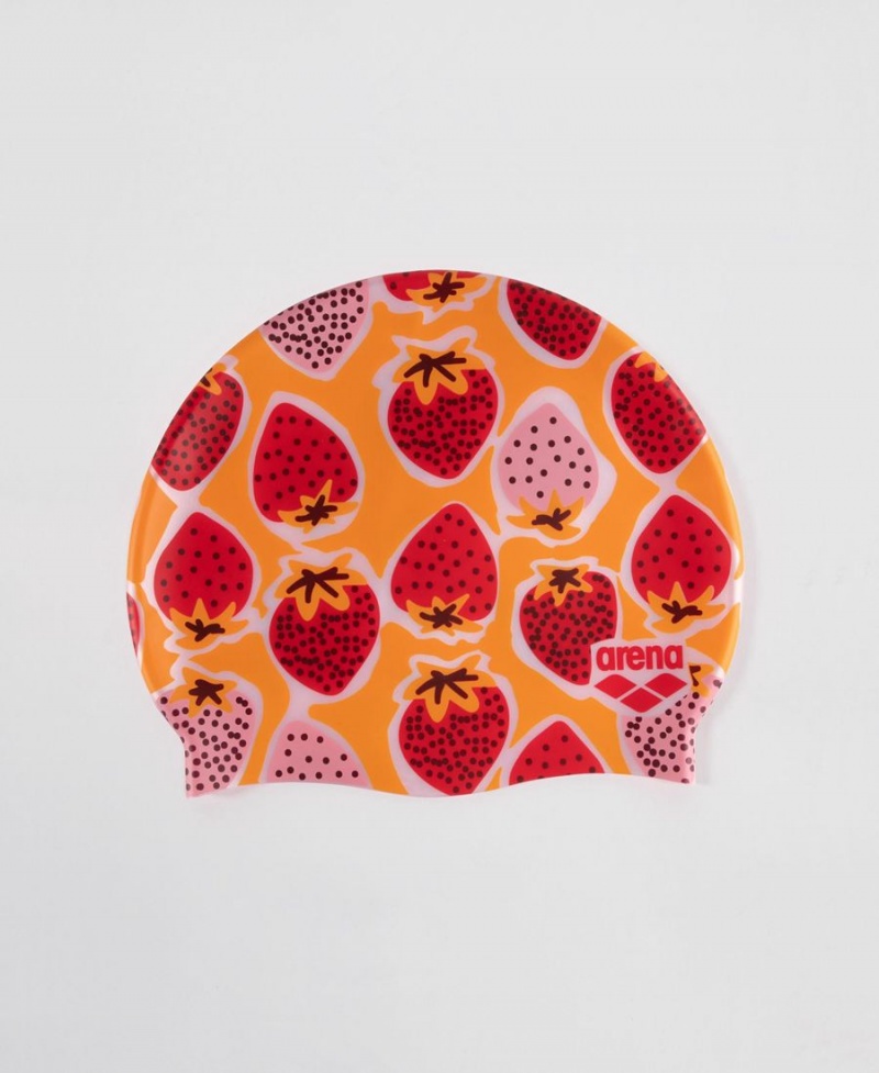 Orange Multicolore Bonnet de Bain Arena Print Youth - RZI-3199184