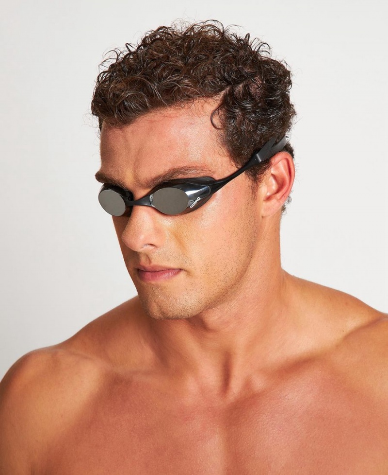 Argent Noir Lunette Natation Arena Cobra Swipe Mirror - JOX-5689338