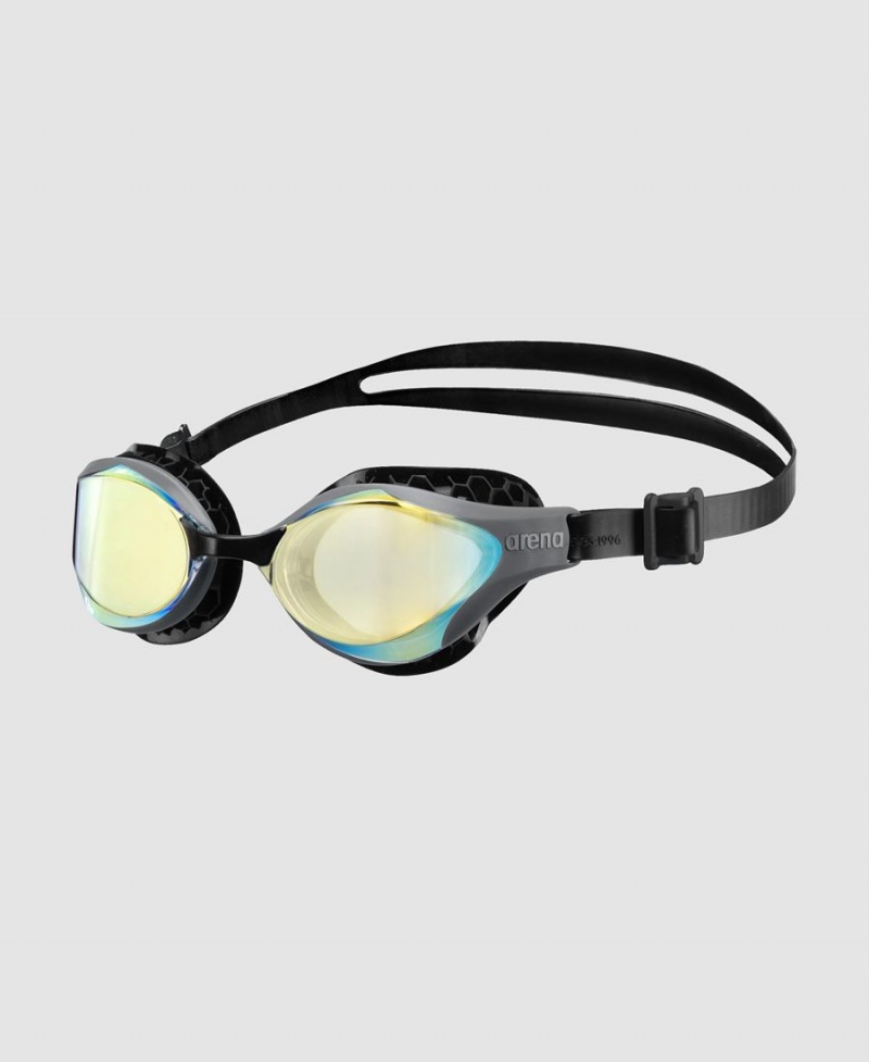 Bleu Grise Noir Lunette Natation Arena Air Bold Swipe Mirror - QKM-2009404