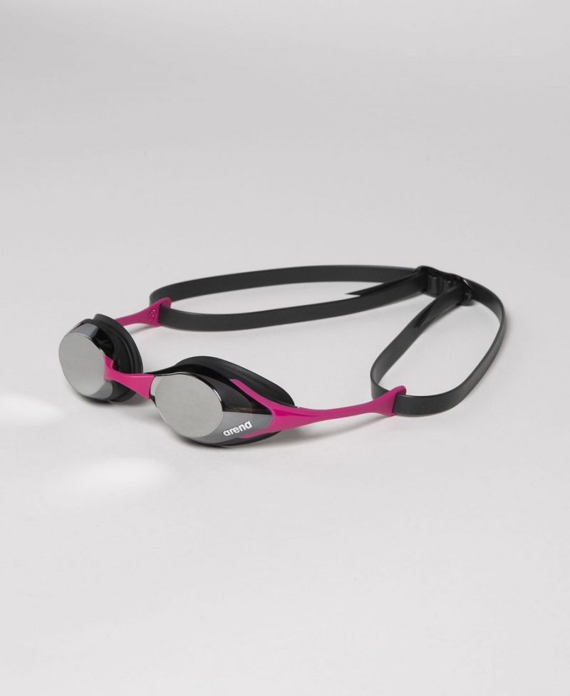 Argent Rose Noir Lunette Natation Arena Cobra Swipe Mirror - HNJ-6253504