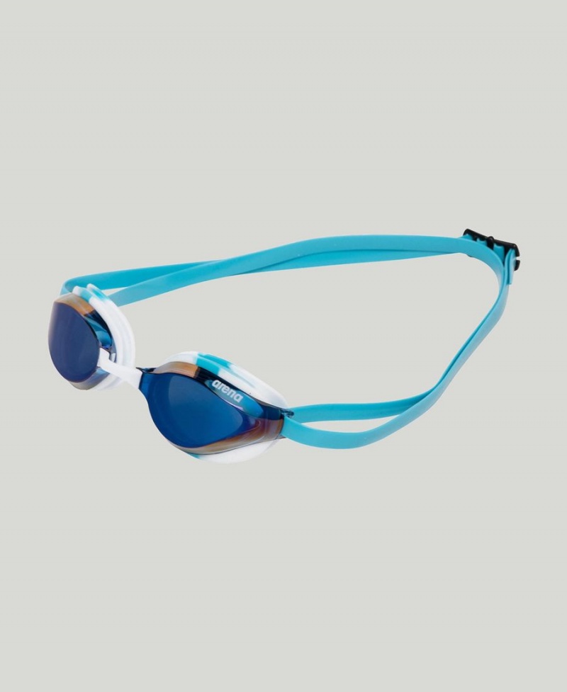 Bleu Blanche Bleu Marine Lunette Natation Arena Python Mirror - ZRW-3921127