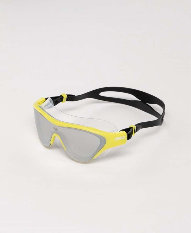 Argent Jaune Noir Lunette Natation Arena The One Mirror Mask - JQL-6058964