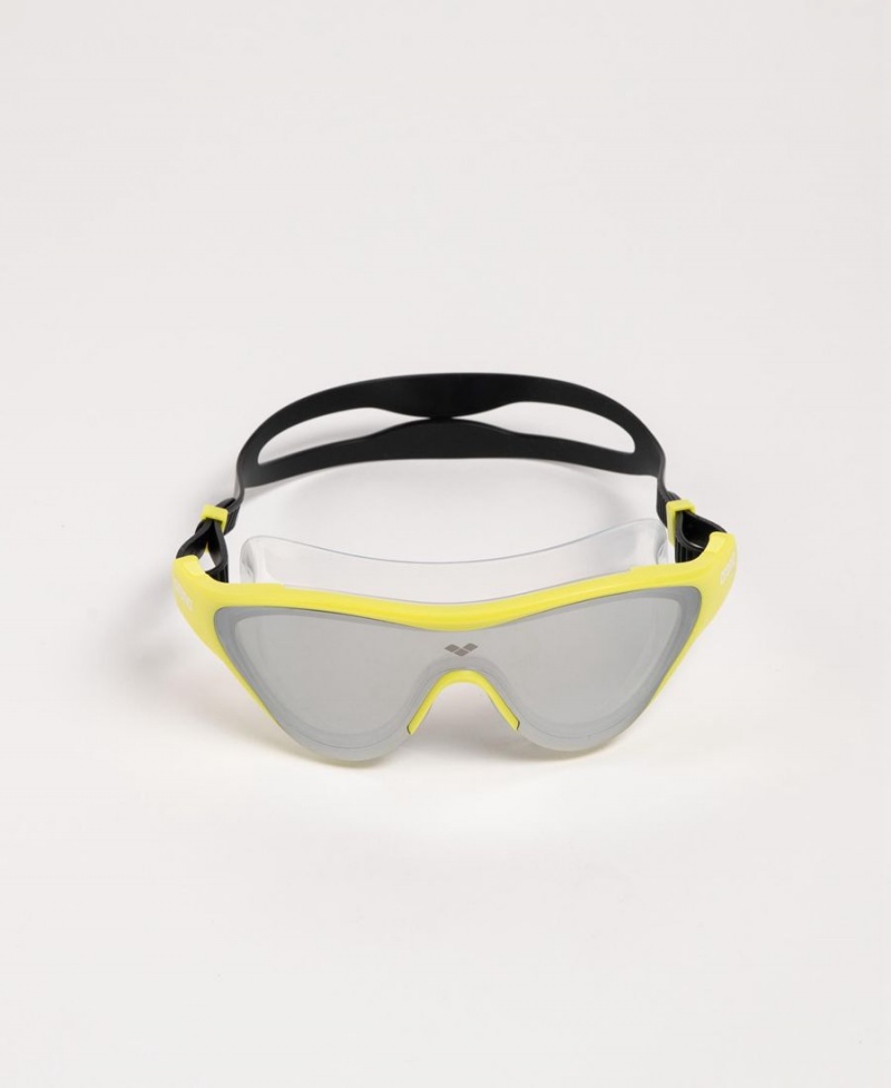 Argent Jaune Noir Lunette Natation Arena The One Mirror Mask - JQL-6058964